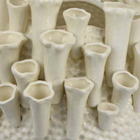 Cior Decorative Vase, Coral Shape Design, 11 Inch White Ceramic Body -BM334881