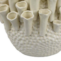 Cior Decorative Vase, Coral Shape Design, 11 Inch White Ceramic Body -BM334881
