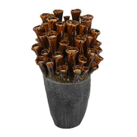Cior Decorative Vase, Coral Shape, 18 Inch Gray and Brown Ceramic -BM334882