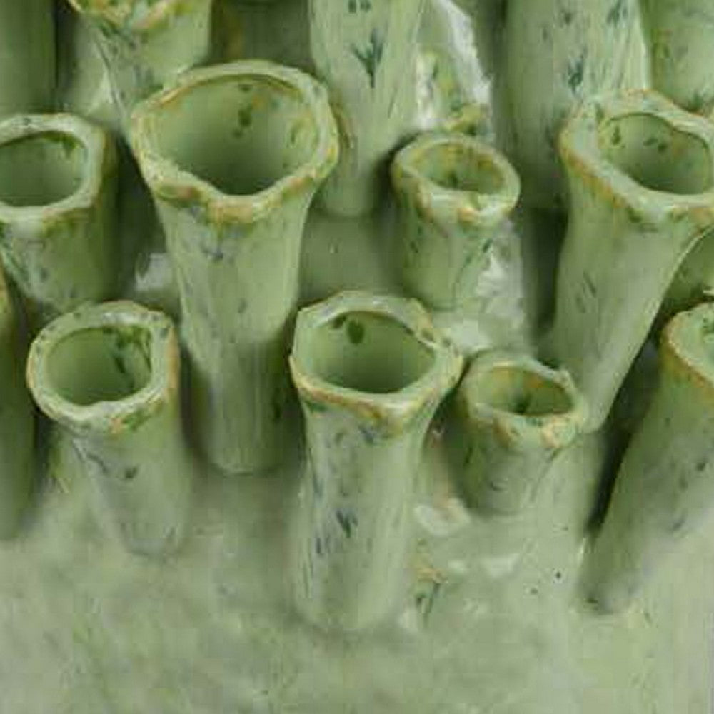Cior Decorative Vase, Coral Shape Design, 18 Inch Green Ceramic Body -BM334884