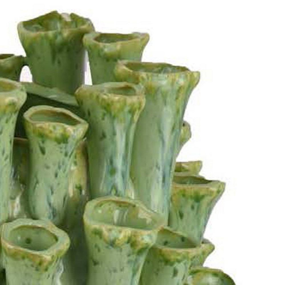 Cior Decorative Vase, Coral Shape Design, 18 Inch Green Ceramic Body -BM334884