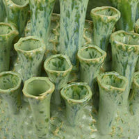 Cior Decorative Vase, Coral Shape Design, 11 Inch Green Ceramic Body -BM334885