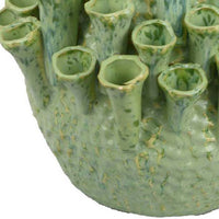 Cior Decorative Vase, Coral Shape Design, 11 Inch Green Ceramic Body -BM334885