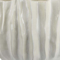 Esam Decorative Planter, Textured Ceramic Body, 19 Inch White -BM334886