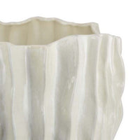 Esam Decorative Planter, Textured Ceramic Body, 19 Inch White -BM334886