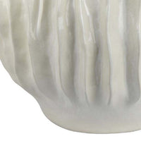 Esam Decorative Planter, Textured Ceramic Body, 19 Inch White -BM334886