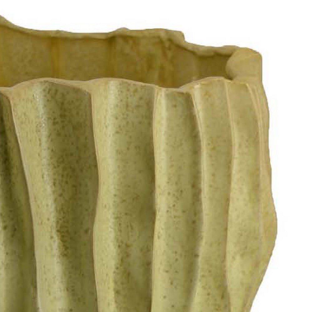 Esam Decorative Planter, Textured Ceramic, 19 Inch Yellowish Green -BM334887