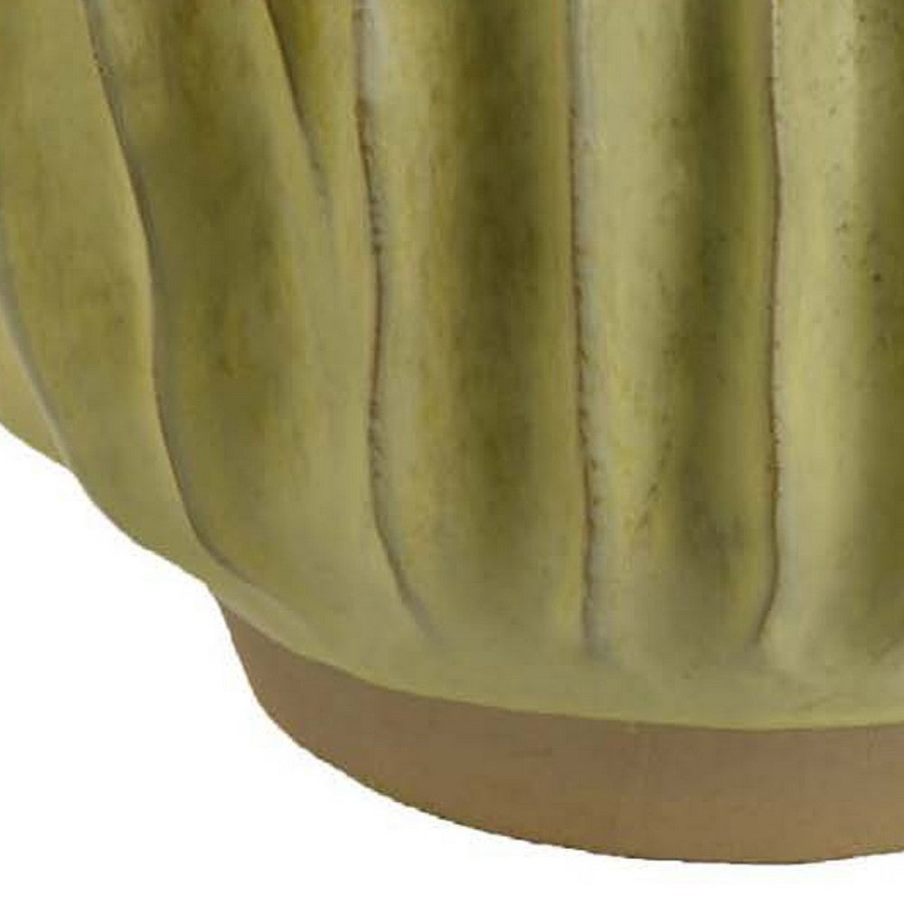 Esam Decorative Planter, Textured Ceramic, 19 Inch Yellowish Green -BM334887