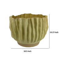 Esam Decorative Planter, Textured Ceramic, 19 Inch Yellowish Green -BM334887