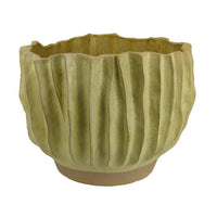 Esam Decorative Planter, Textured Ceramic, 19 Inch Yellowish Green -BM334887
