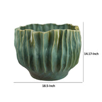 Esam Decorative Planter, Textured Ceramic Body, 19 Inch Dark Blue -BM334888