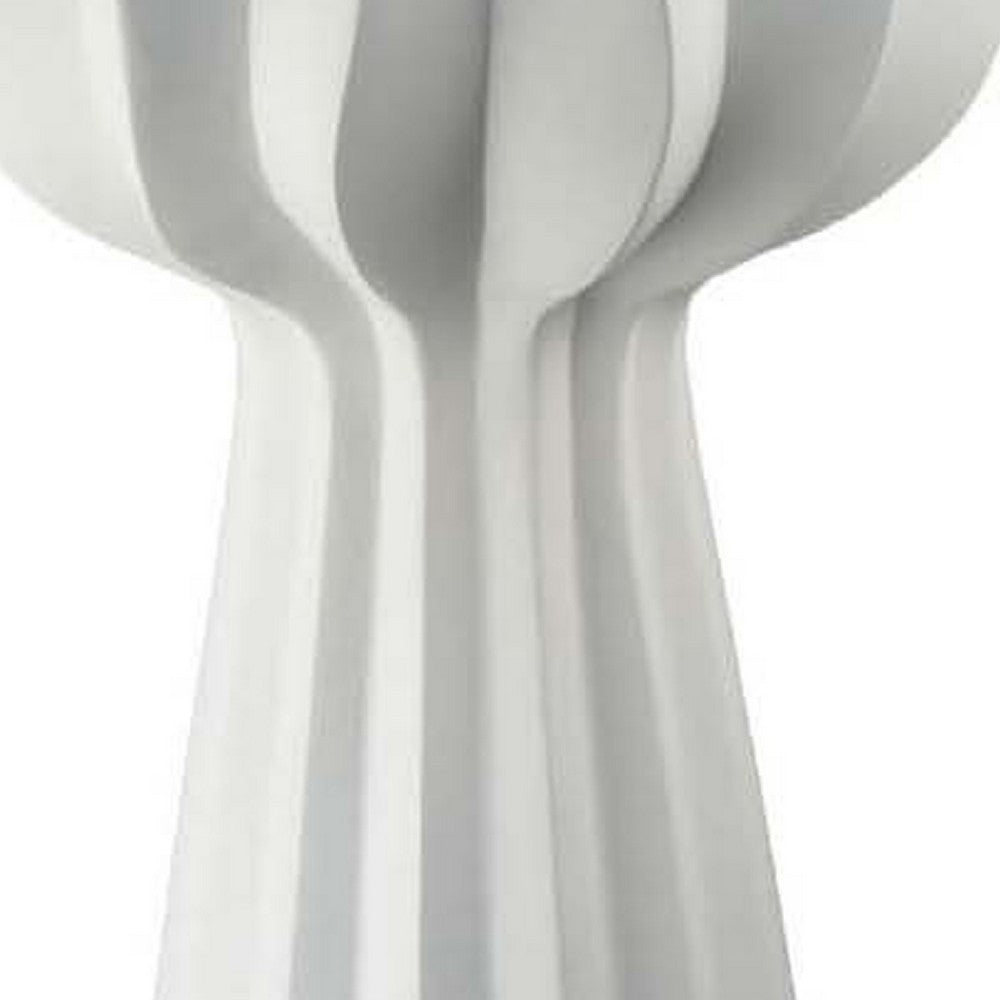 Samo Decorative Vase, Textured Body Bulb Accent, 29 Inch White Resin -BM334890