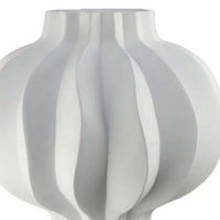 Samo Decorative Vase, Textured Body Bulb Accent, 29 Inch White Resin -BM334890