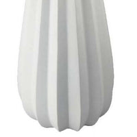 Samo Decorative Vase, Textured Body Bulb Accent, 29 Inch White Resin -BM334890
