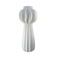 Samo Decorative Vase, Textured Body Bulb Accent, 33 Inch White Resin -BM334891