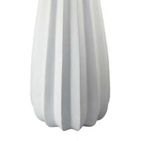 Samo Decorative Vase, Textured Body Bulb Accent, 33 Inch White Resin -BM334891