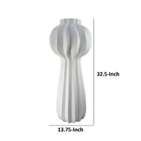 Samo Decorative Vase, Textured Body Bulb Accent, 33 Inch White Resin -BM334891