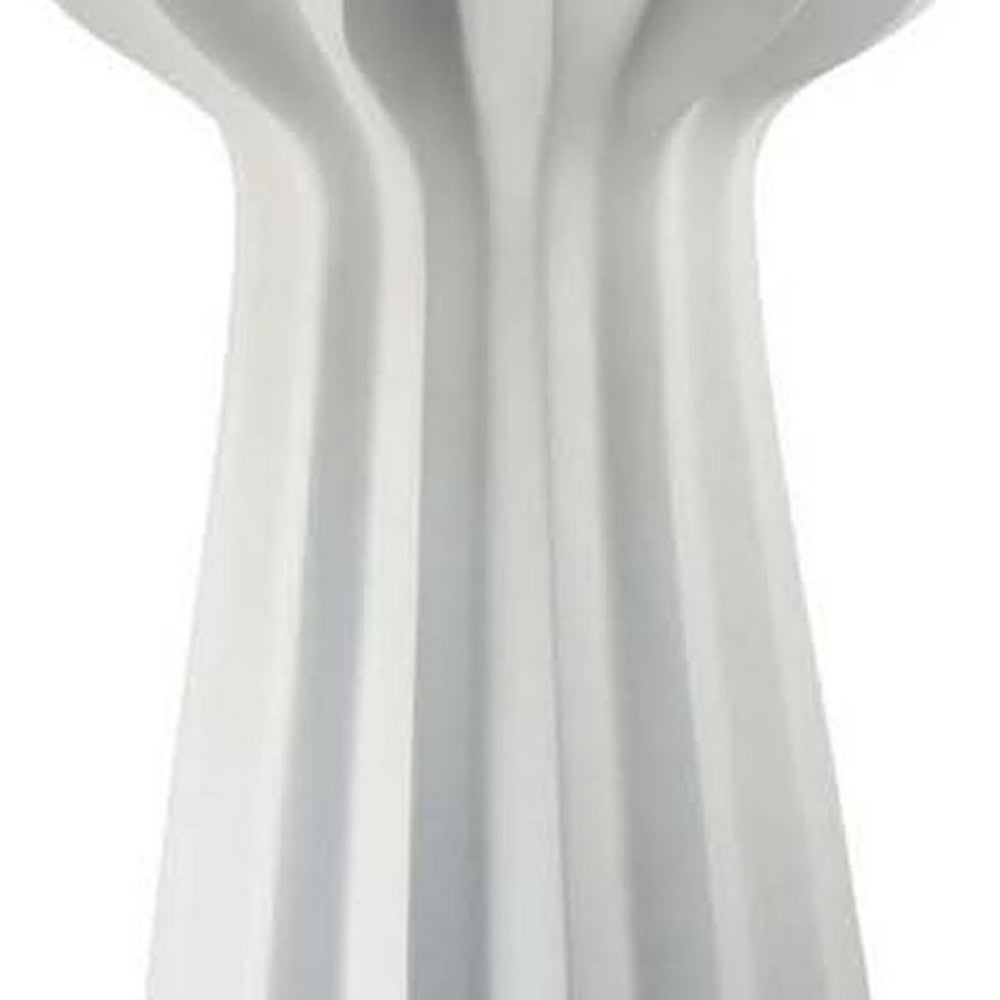 Samo Decorative Vase, Textured Body w Bulb Top, 37 Inch White Resin -BM334892