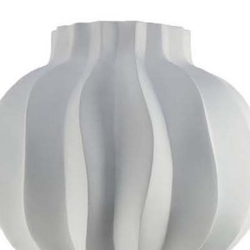 Samo Decorative Vase, Textured Body w Bulb Top, 37 Inch White Resin -BM334892
