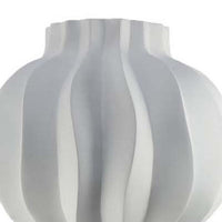 Samo Decorative Vase, Textured Body w Bulb Top, 37 Inch White Resin -BM334892