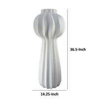Samo Decorative Vase, Textured Body w Bulb Top, 37 Inch White Resin -BM334892