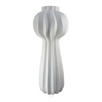 Samo Decorative Vase, Textured Body w Bulb Top, 37 Inch White Resin -BM334892