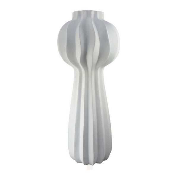 Samo Decorative Vase, Textured Body w Bulb Top, 37 Inch White Resin -BM334892