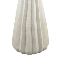 Samo Decorative Vase, Textured Body, Bulb Accent, 18 Inch White Resin -BM334893
