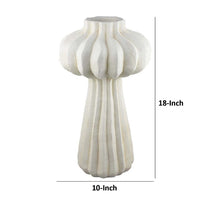 Samo Decorative Vase, Textured Body, Bulb Accent, 18 Inch White Resin -BM334893