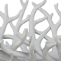 Decorative Plate, 22 Inch Open Coral Design, White Resin Body -BM334895