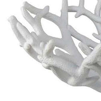 Decorative Plate, 22 Inch Open Coral Design, White Resin Body -BM334895
