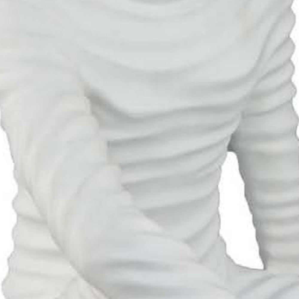 Accent Decor Statuette, 14 Inch White Resin Body, Sitting Astronaut -BM334896