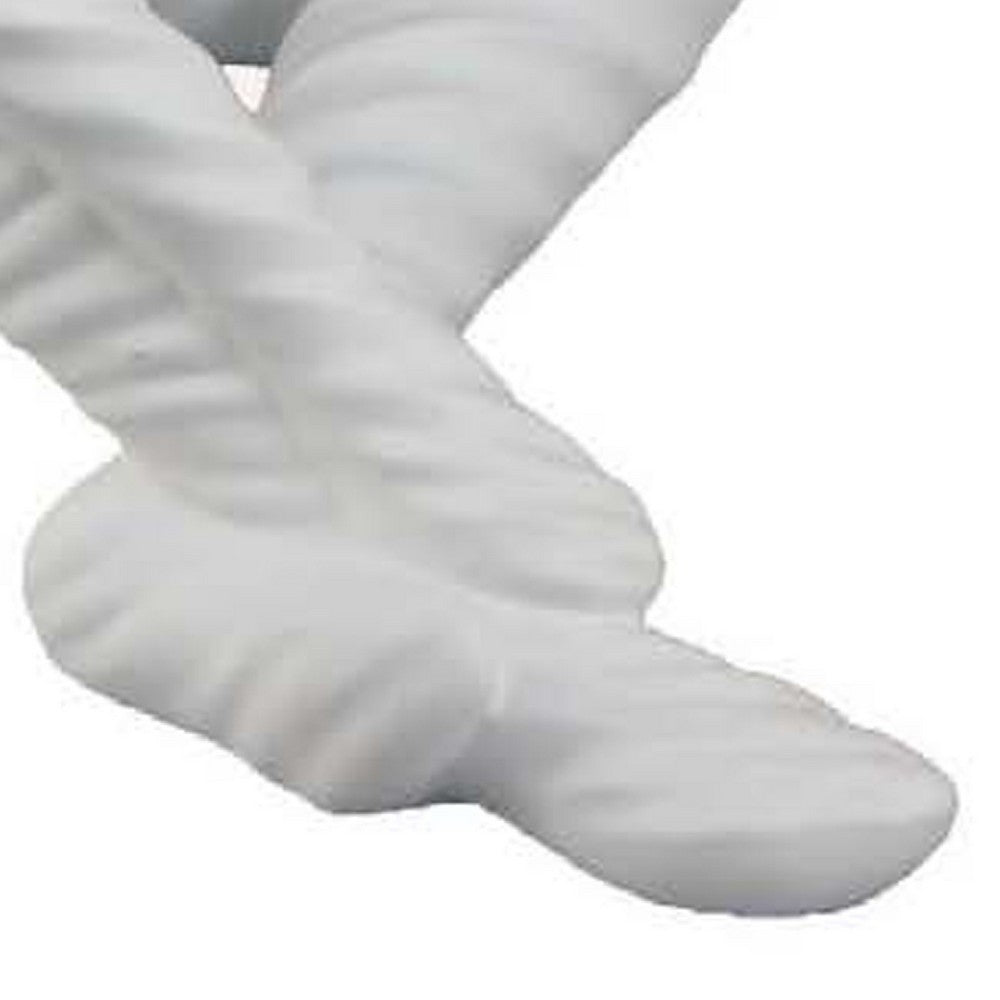 Accent Decor Statuette, 14 Inch White Resin Body, Sitting Astronaut -BM334896