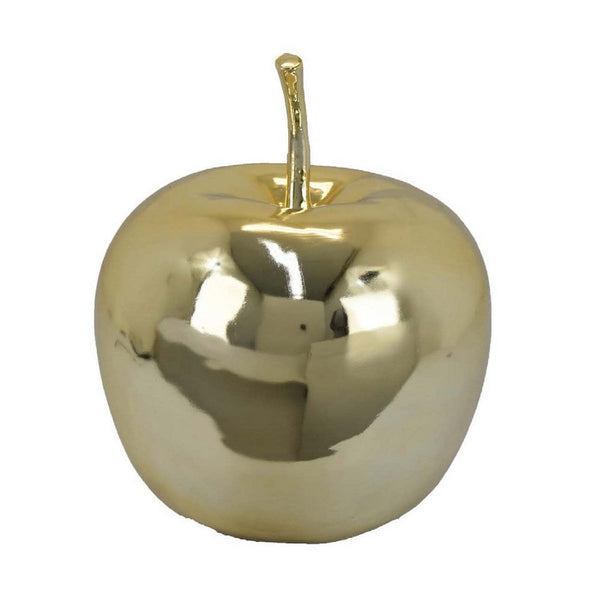 Masu Tabletop Accent Decor, 16 Inch Apple Design, Gold Resin Body -BM334897
