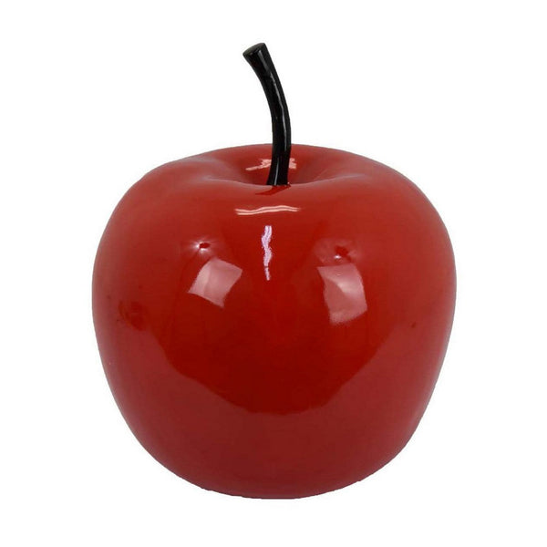 Masu Tabletop Accent Decor, 16 Inch Apple Design Glossy Red Resin Body -BM334899