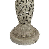 Niam Bird Bath Sculpture, 26 Inch Antique Gray Resin, Scrolled Details -BM334900