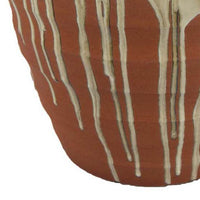 Hino Decorative Vase, Dripping Paint Texture, 13 Inch Brown Ceramic -BM334904