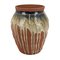 Hino Decorative Vase, Dripping Paint Texture, 13 Inch Brown Ceramic -BM334904