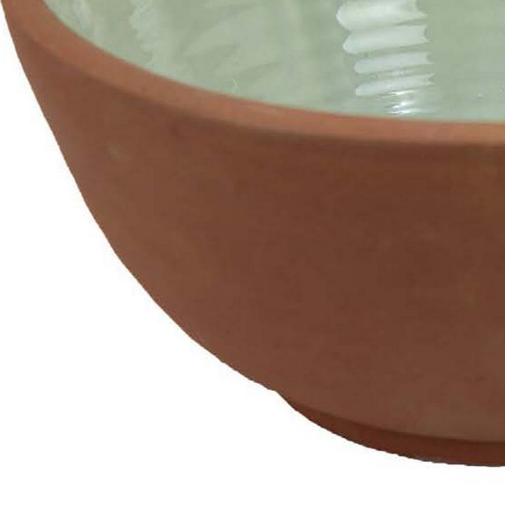 Hino Decorative Bowl, 14 Inch Dripping Paint Texture, Brown Ceramic -BM334906