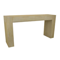 Console Table, Tall C Shaped Design, 63 Inch Light Brown Wood Body -BM334909
