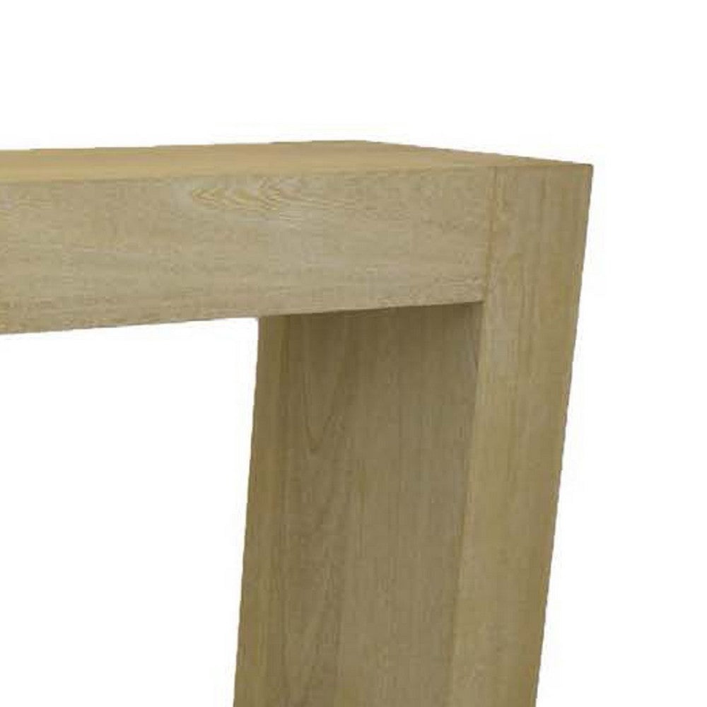 Console Table, Tall C Shaped Design, 63 Inch Light Brown Wood Body -BM334909