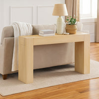 Console Table, Tall C Shaped Design, 63 Inch Light Brown Wood Body -BM334909