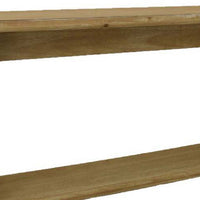 Console Table, Long Rectangular Top, 1 Shelf, 71 Inch Light Brown Wood -BM334910
