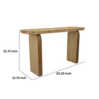 Console Table, Rounded Edge Top with Arch Legs, 55 Inch Brown Wood -BM334911