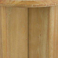 Round Side End Table, X Shaped Paneled Legs, 24 Inch Brown Wood -BM334913