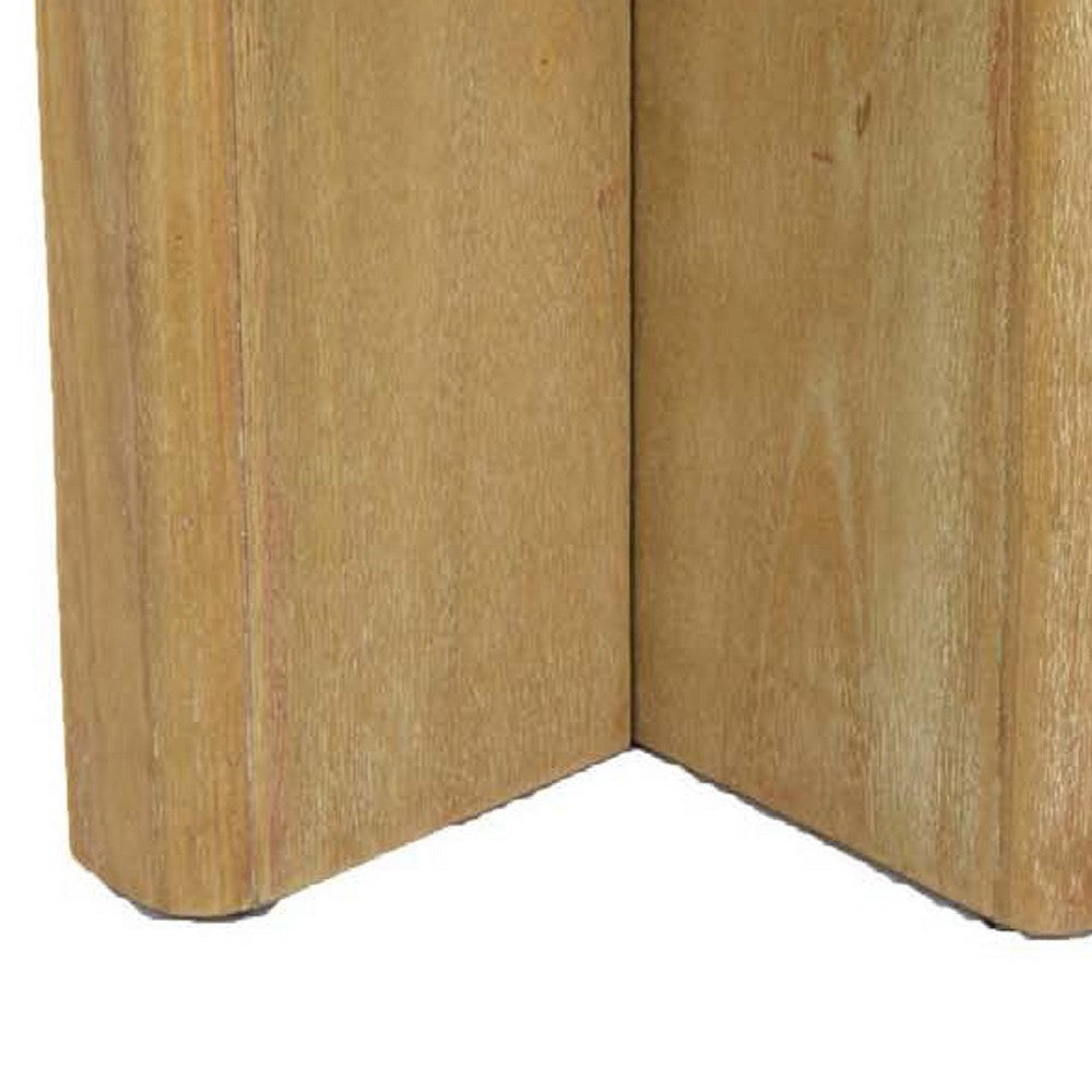 Round Side End Table, X Shaped Paneled Legs, 24 Inch Brown Wood -BM334913