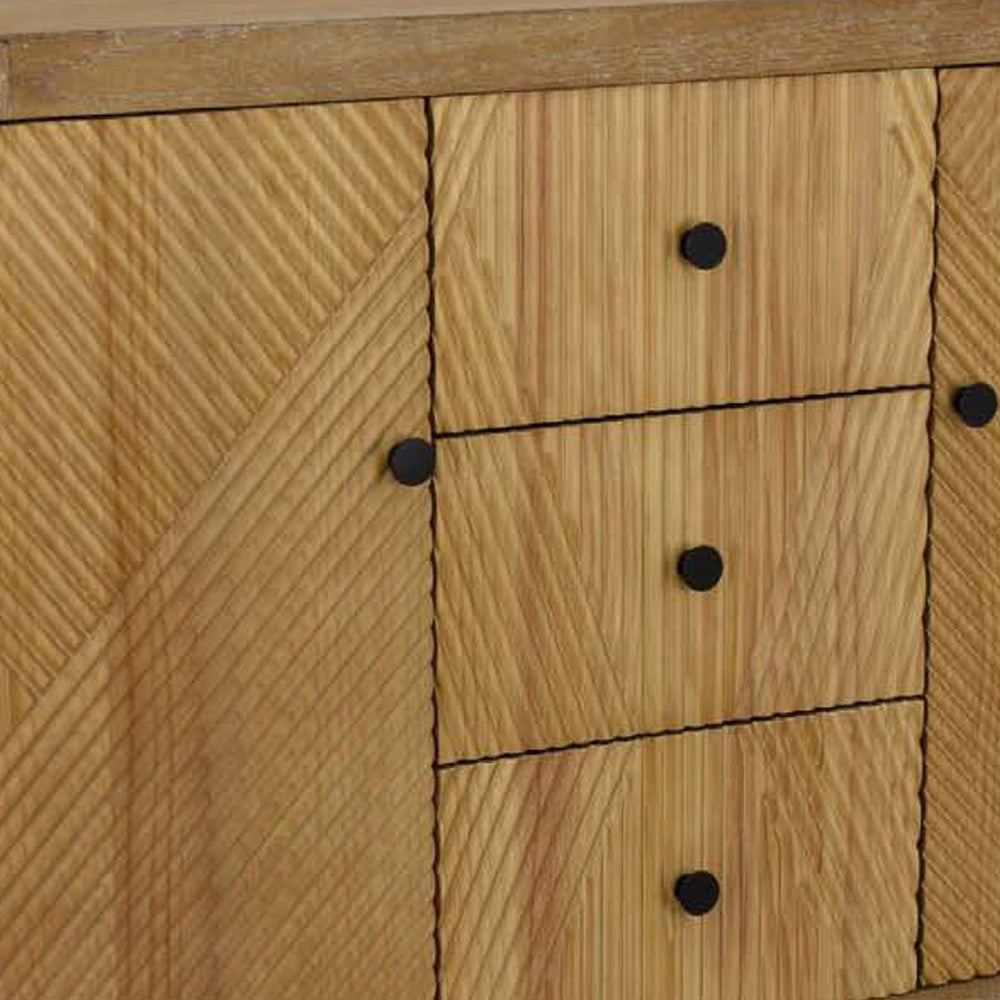 Aki Storage Cabinet Dresser, 3 Drawers and 2 Doors, 47 Inch Brown Wood -BM334916