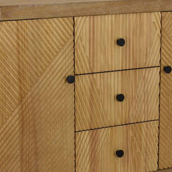 Aki Storage Cabinet Dresser, 3 Drawers and 2 Doors, 47 Inch Brown Wood -BM334916