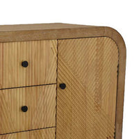 Aki Storage Cabinet Dresser, 3 Drawers and 2 Doors, 47 Inch Brown Wood -BM334916