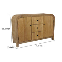 Aki Storage Cabinet Dresser, 3 Drawers and 2 Doors, 47 Inch Brown Wood -BM334916